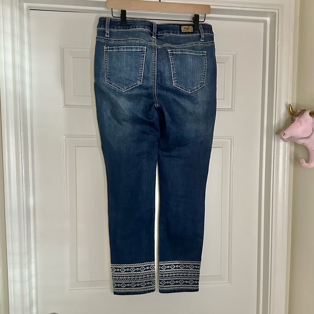 Earl Embroidered Trim Straight Leg Jeans - Picture 4 of 6
